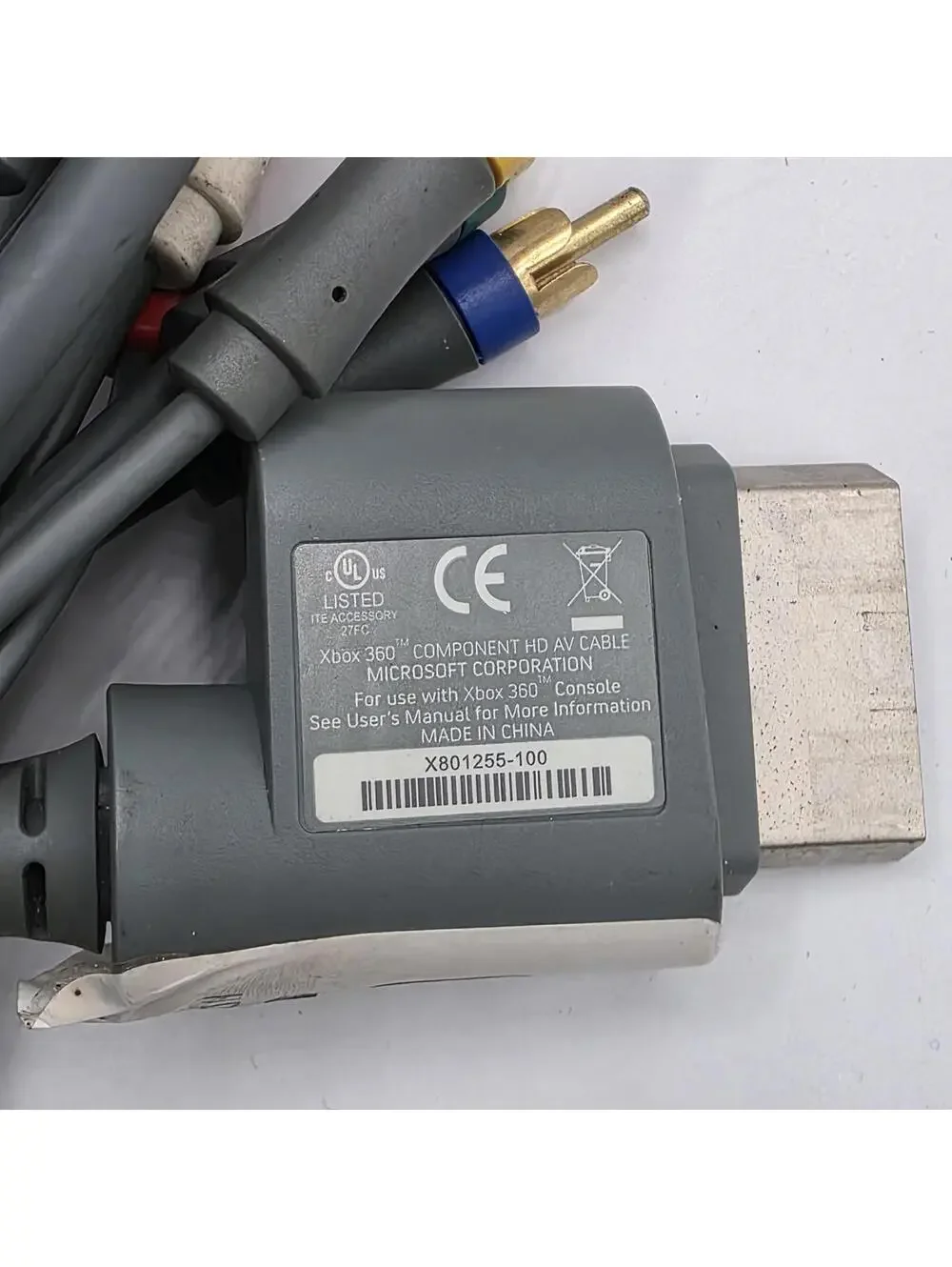Genuine Microsoft Xbox 360 Component HD AV Cable OEM X801255-100 Tested